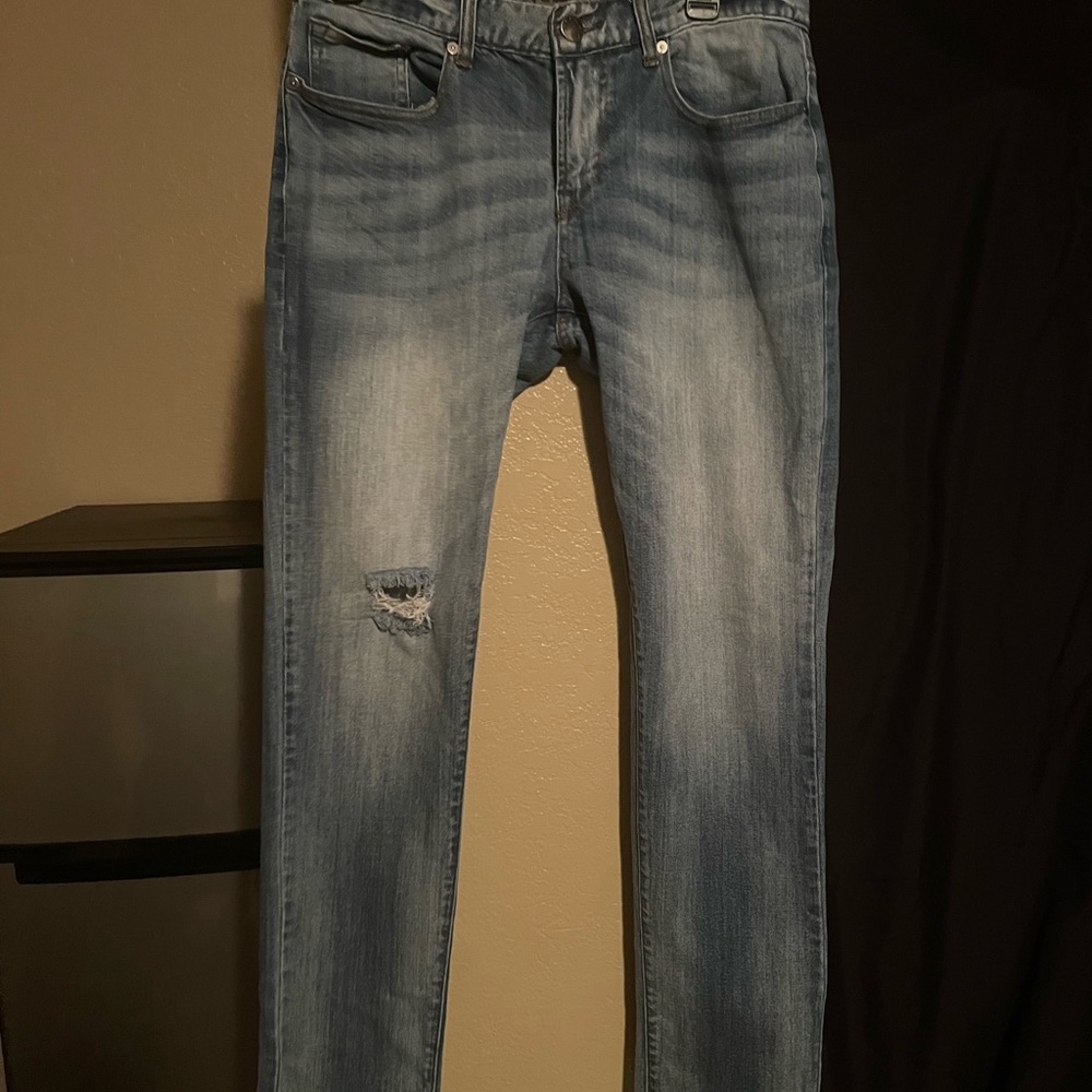 Mens distressed black jeans